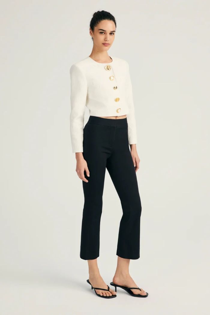 derek lam crosby cropped flare pant black 