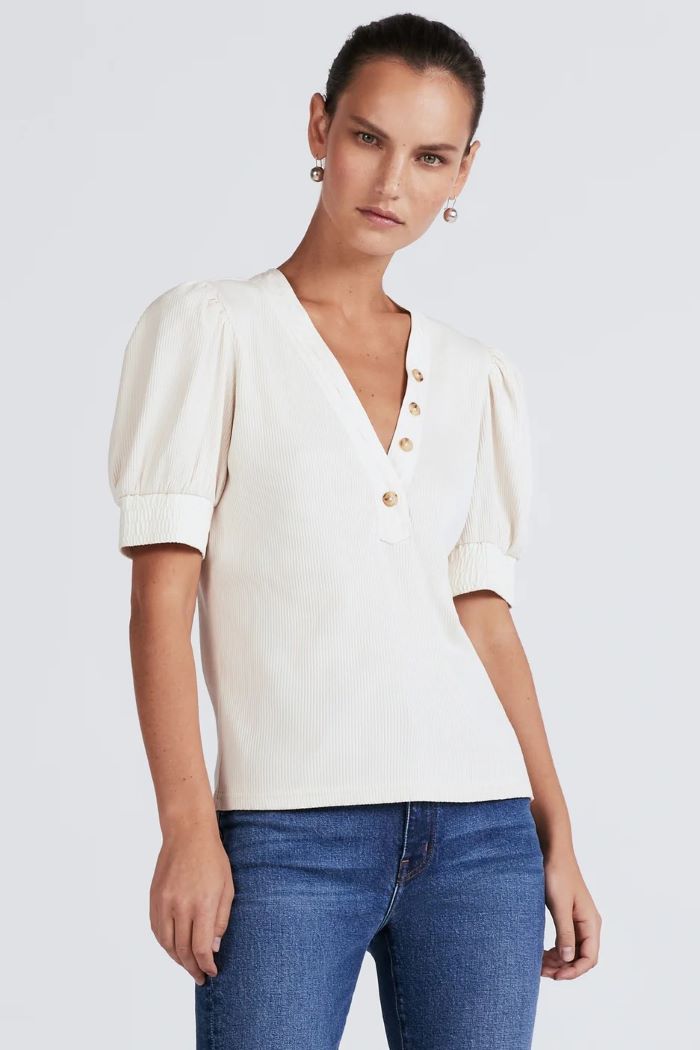 derek lam heather puff sleeve t-shirt off white 