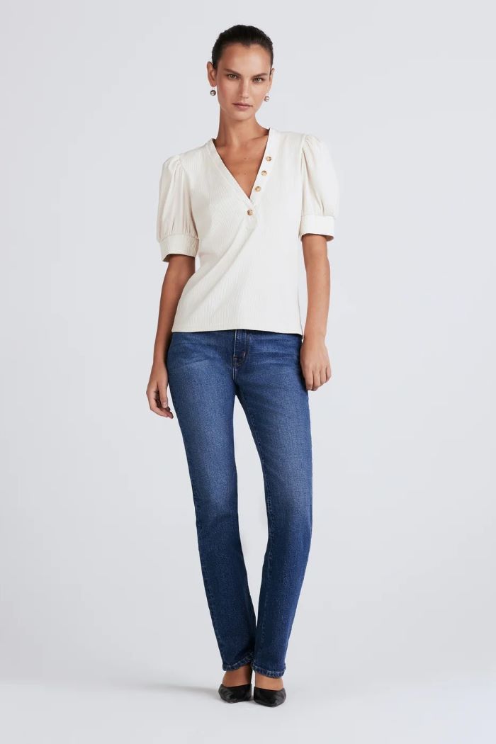 derek lam heather puff sleeve t-shirt off white 