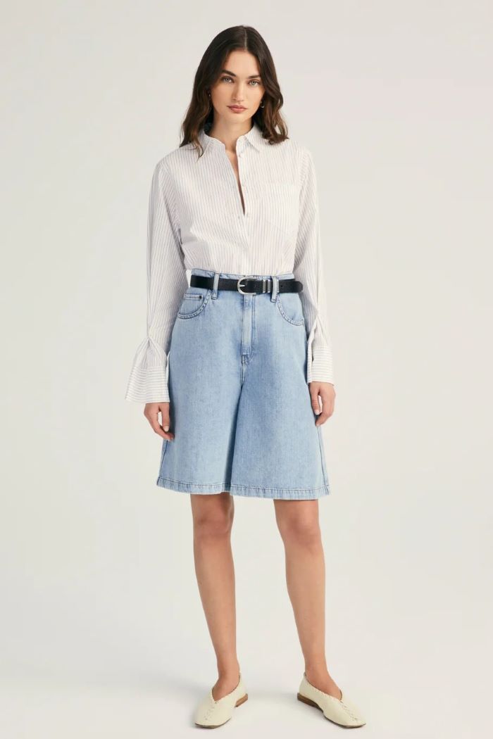 derek lam wesley shirt white/navy 