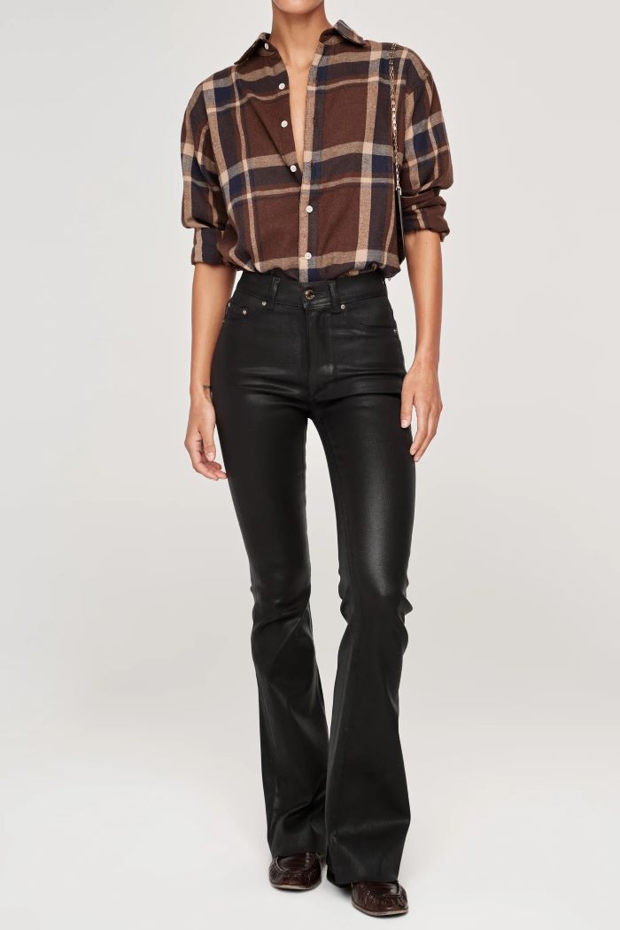 dl1961 thelma shirt brown plaid 