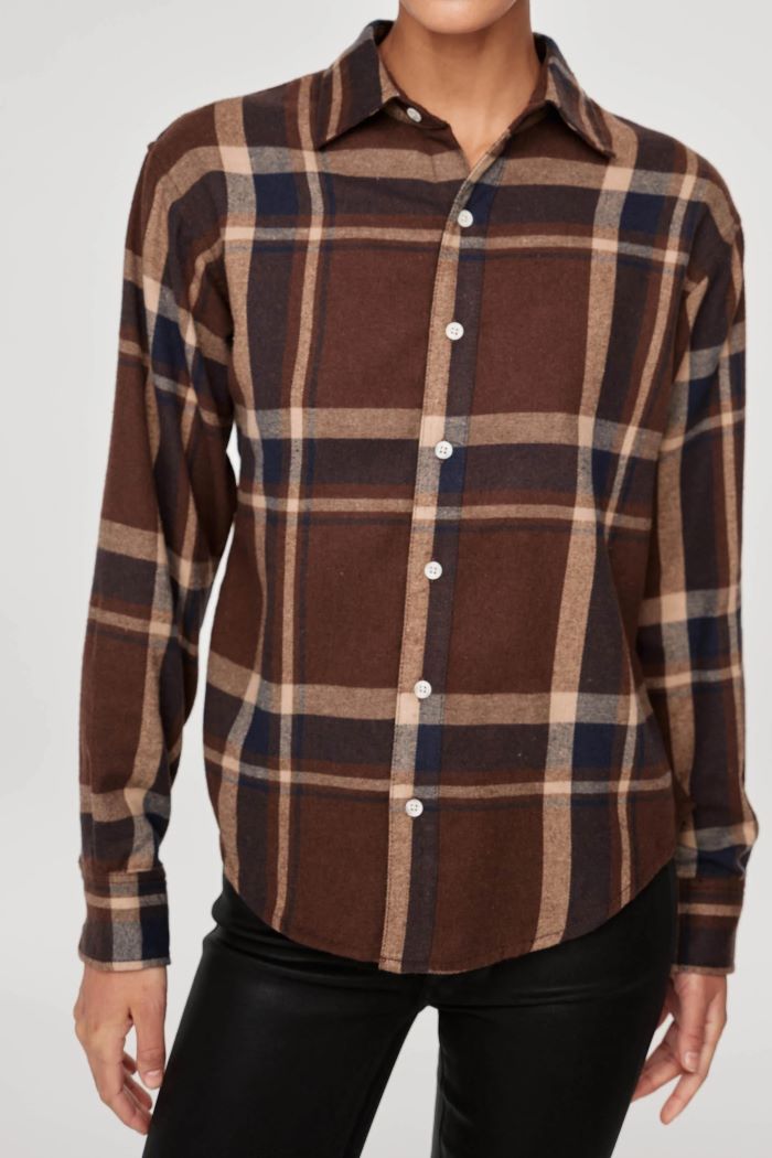 dl1961 thelma shirt brown plaid 