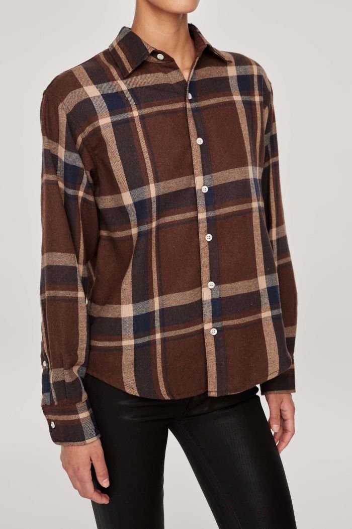 dl1961 thelma shirt brown plaid 