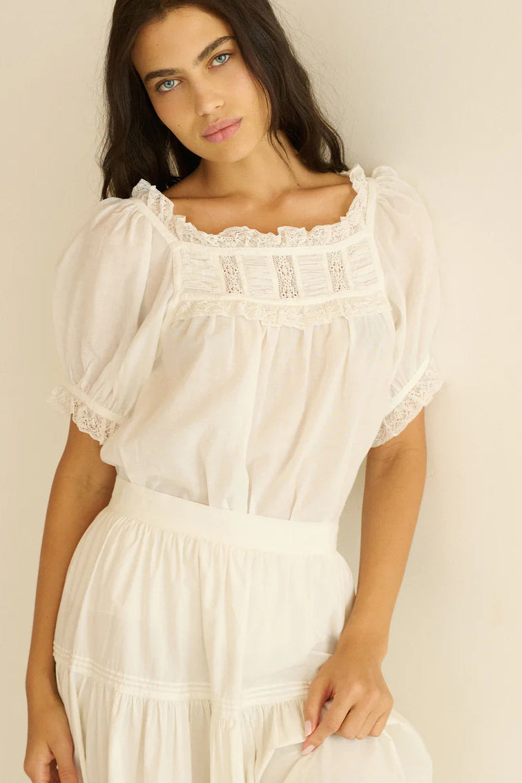 doen frances top salt lace