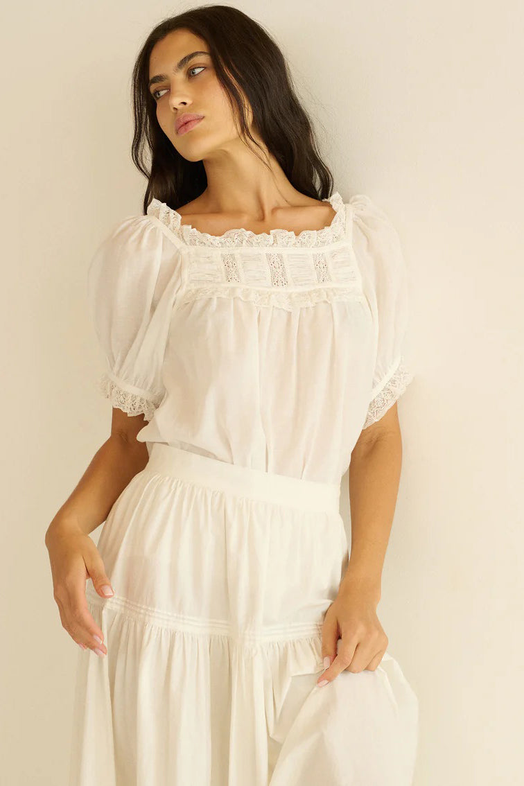 doen frances top salt lace