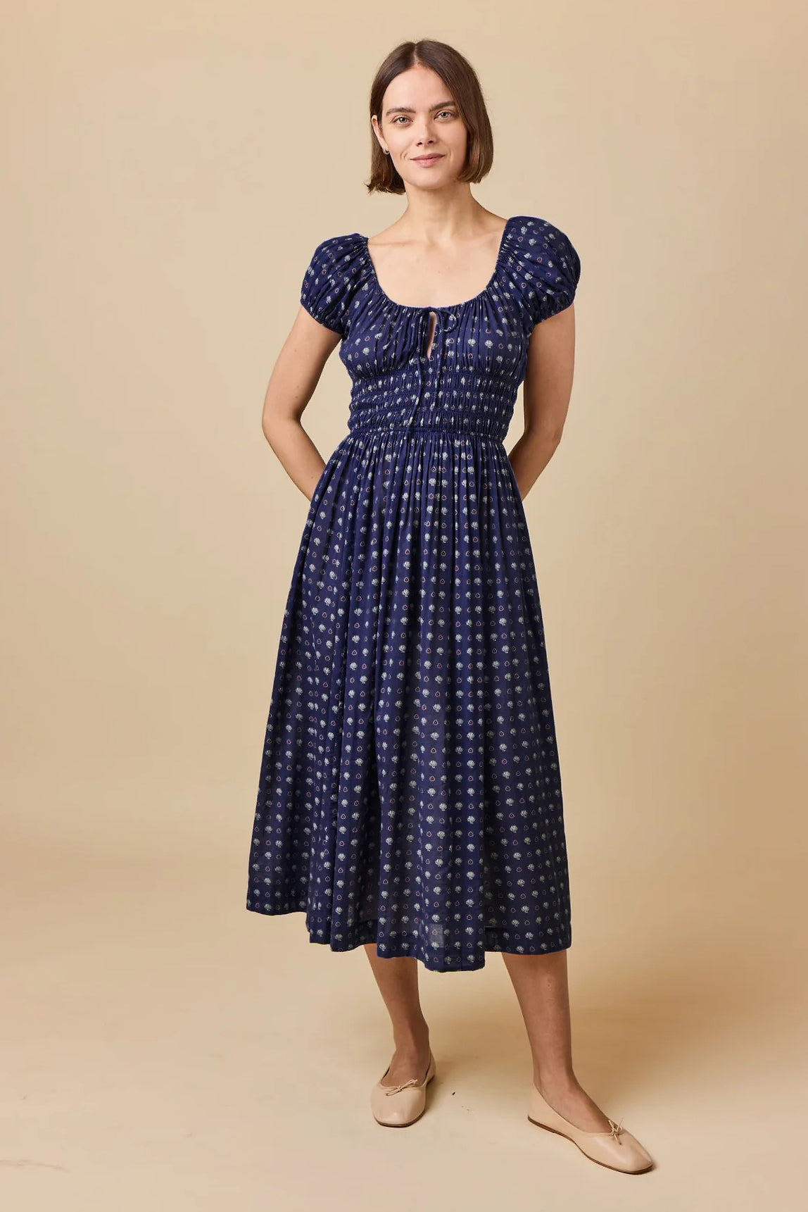 doen quinn dress bleu foulard de la mer
