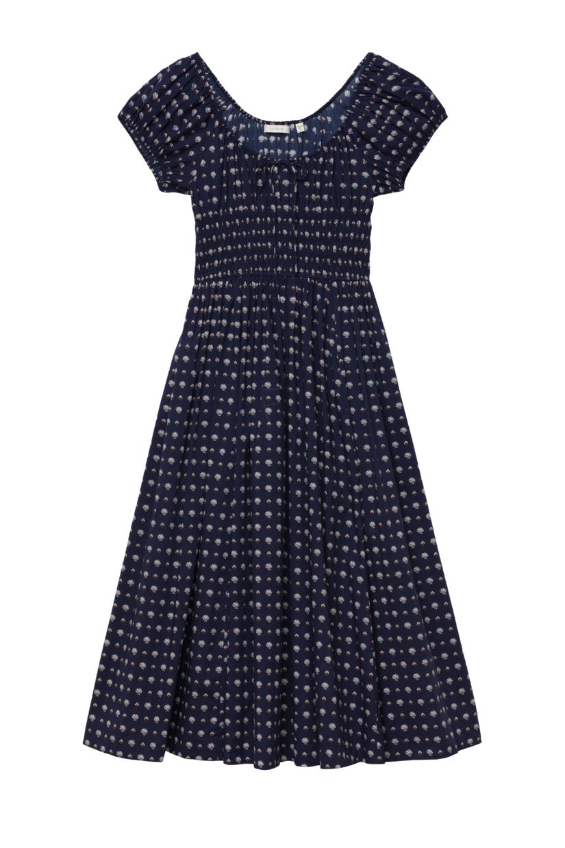 doen quinn dress bleu foulard de la mer