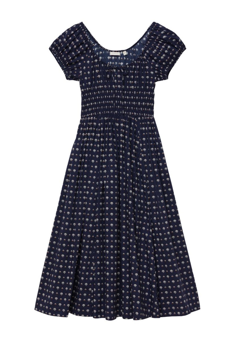 doen quinn dress bleu foulard de la mer
