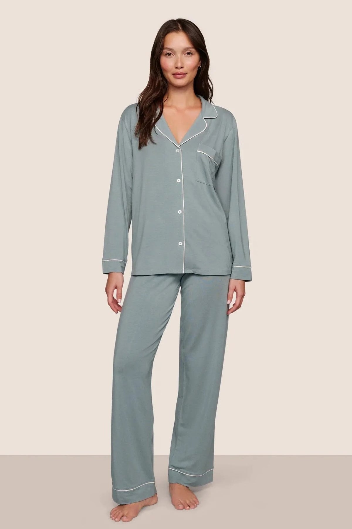 eberjey gisele long pj set lead ivory