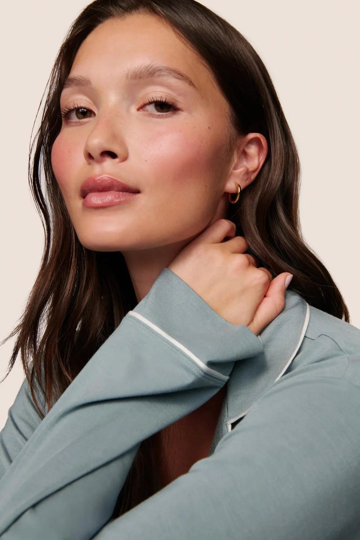 eberjey gisele long pj set lead ivory