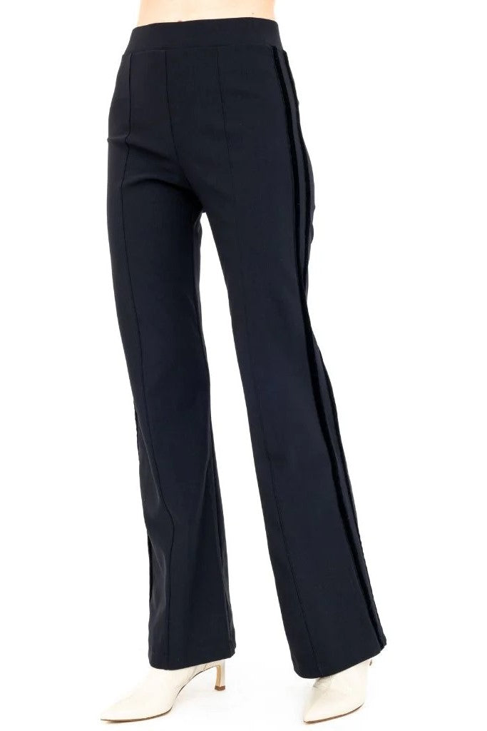 elaine kim arden pant black with velvet stripe