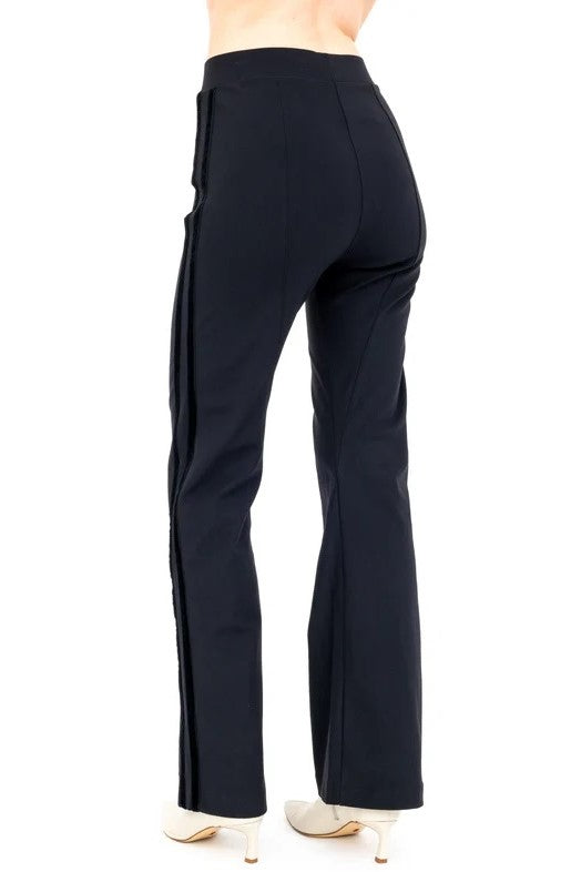 elaine kim arden pant black with velvet stripe