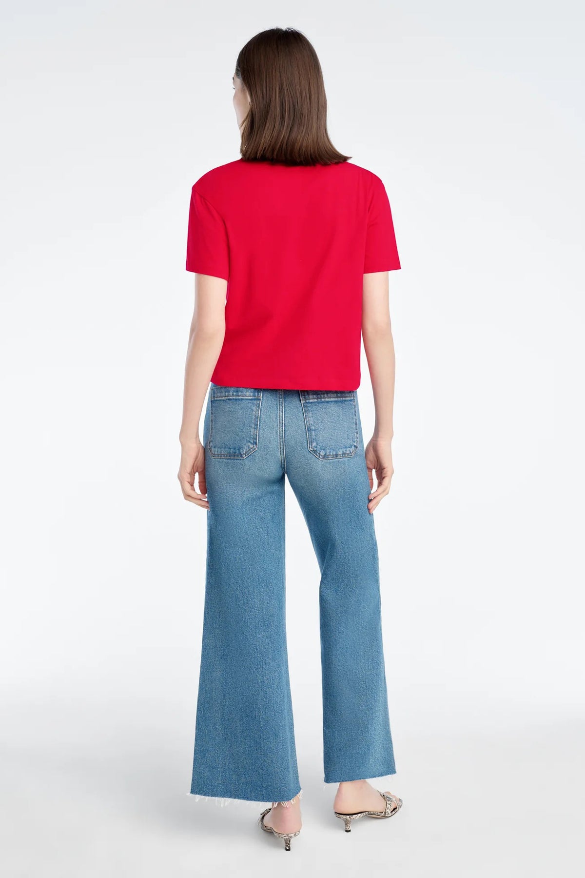 favorite daughter the cropped signature tee rouge red