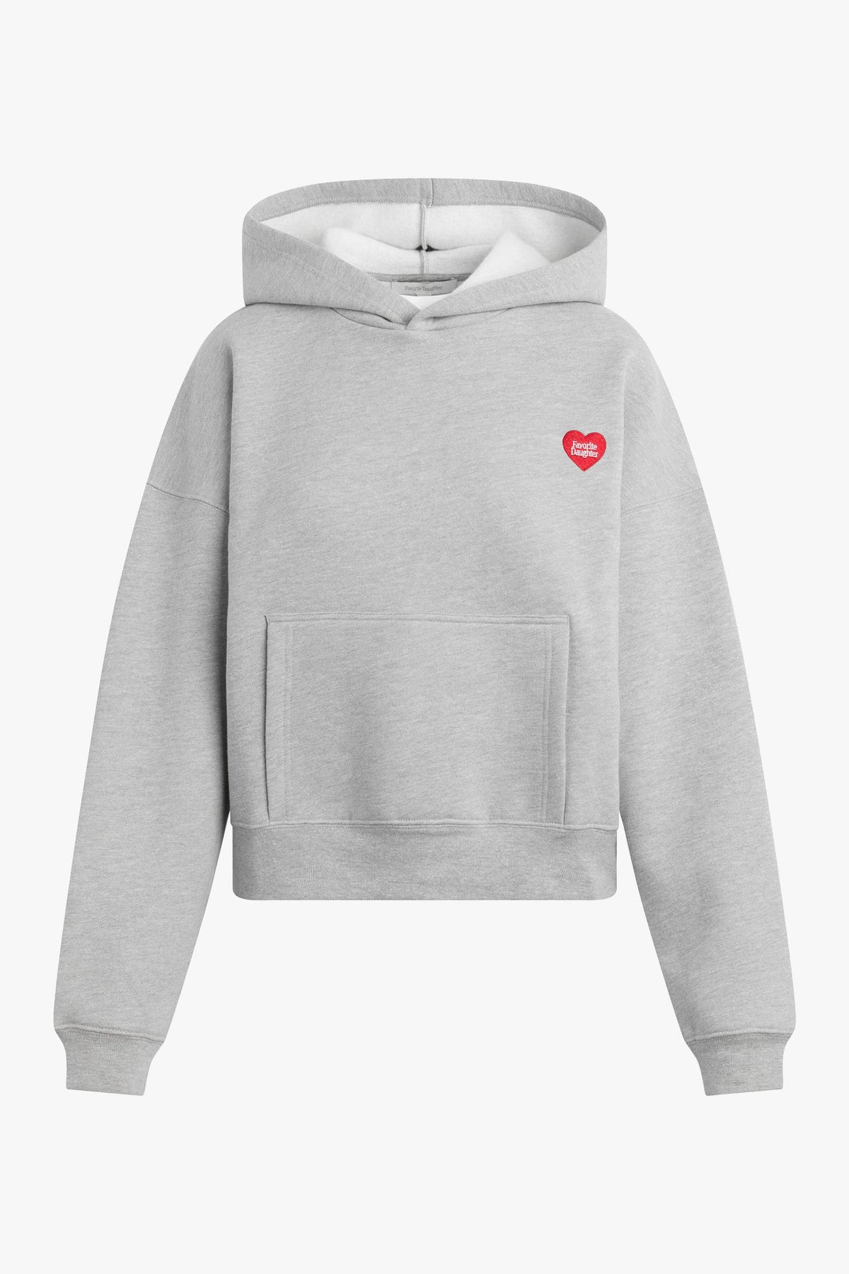favorite daughter the heart embroidered hoodie heather grey