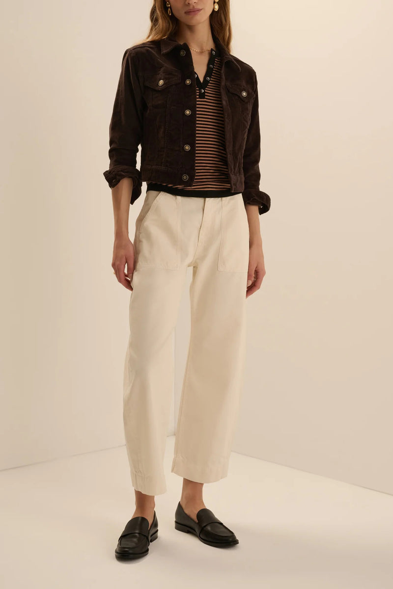 favorite daughter the cord trucker jacket espresso