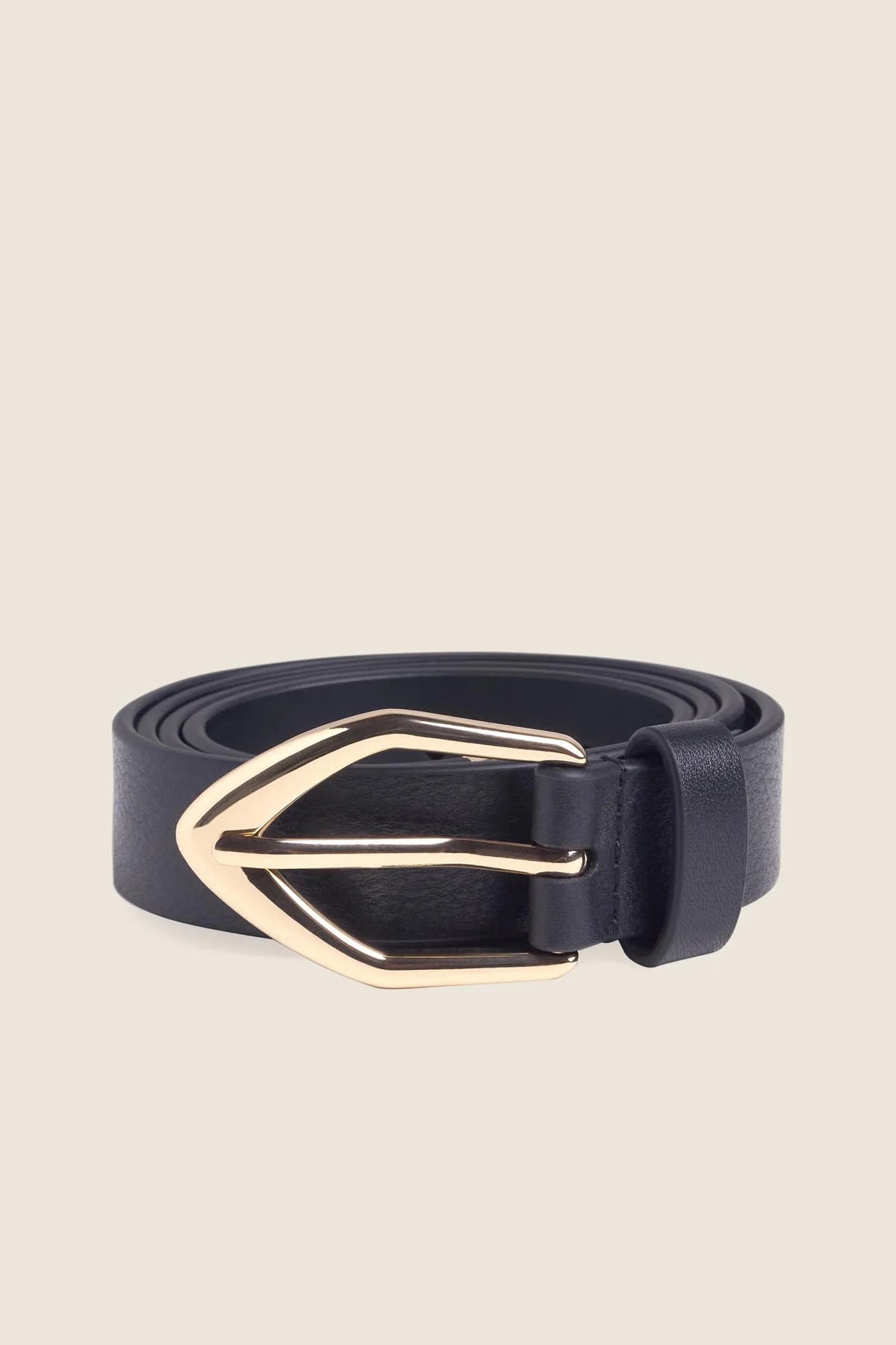 favorite daughter the dakota belt black polished gold