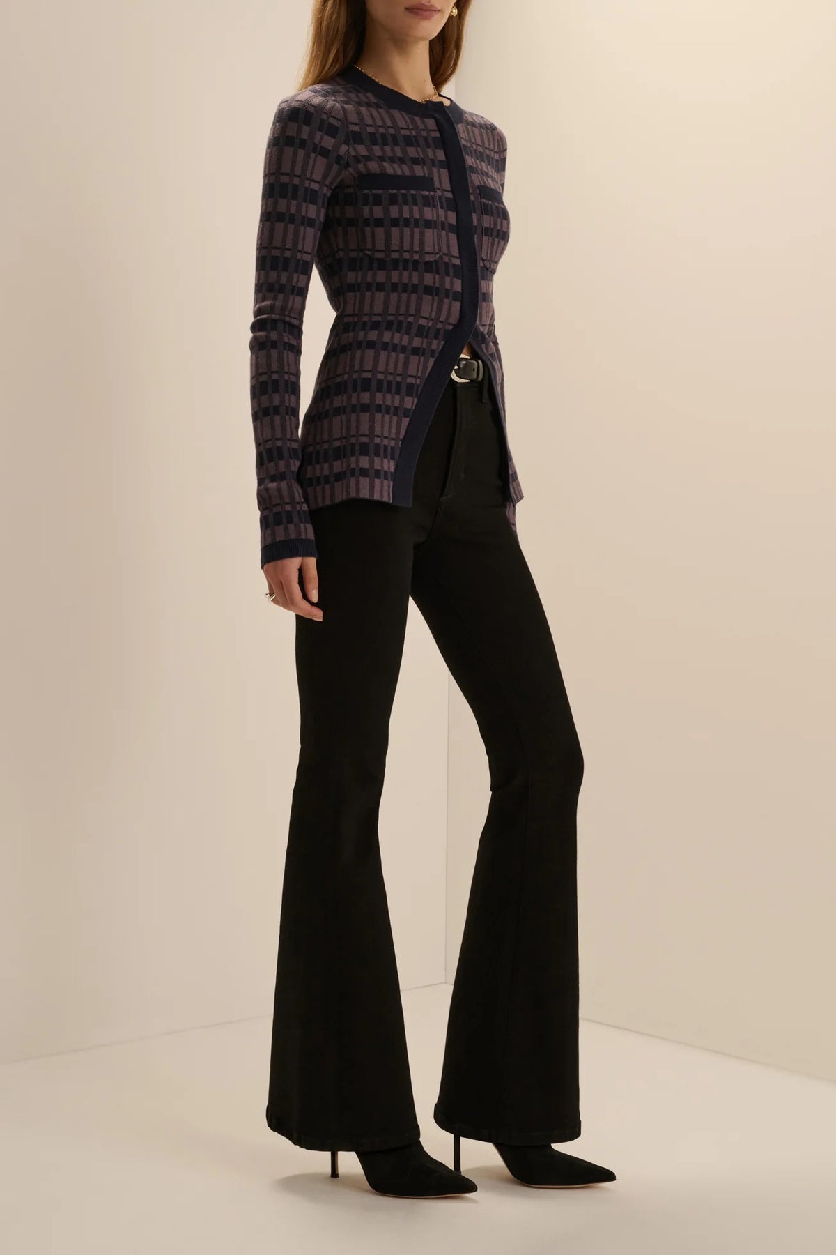 favorite daughter the draper cardigan navy plaid