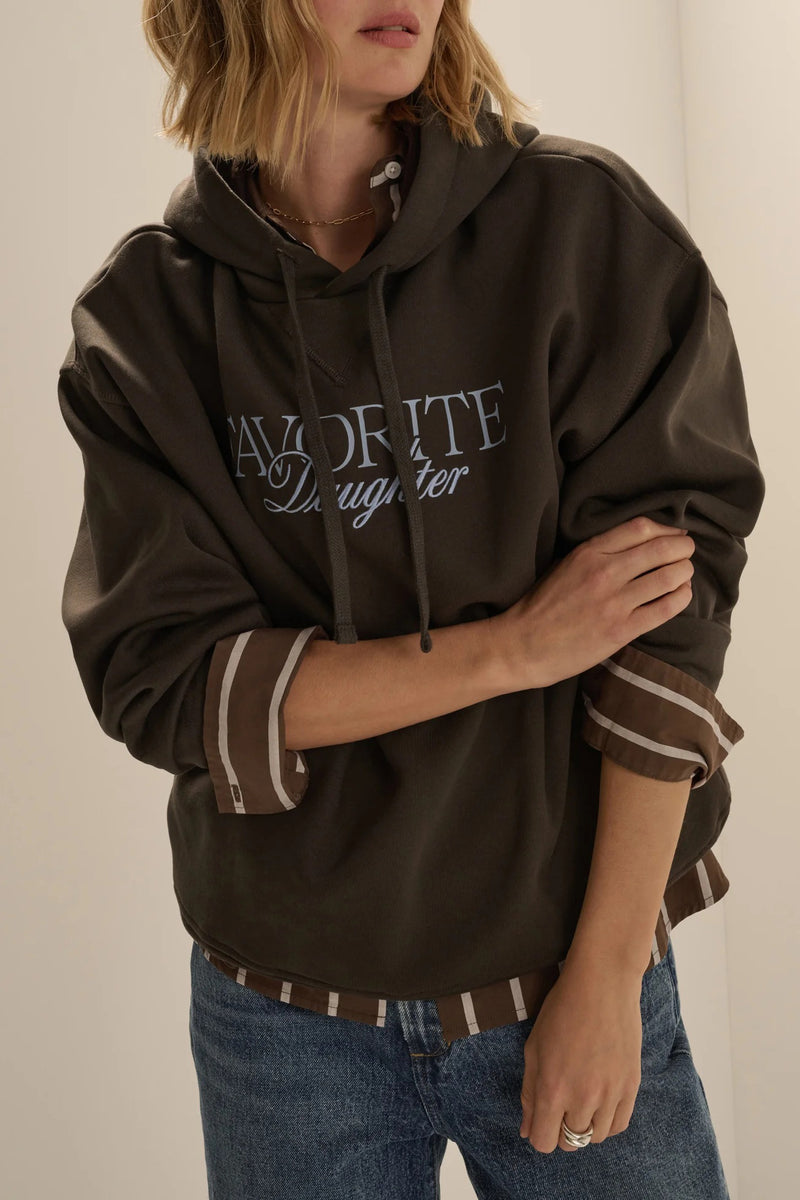favorite daughter the embroidery ritzy hoodie espresso sea blue