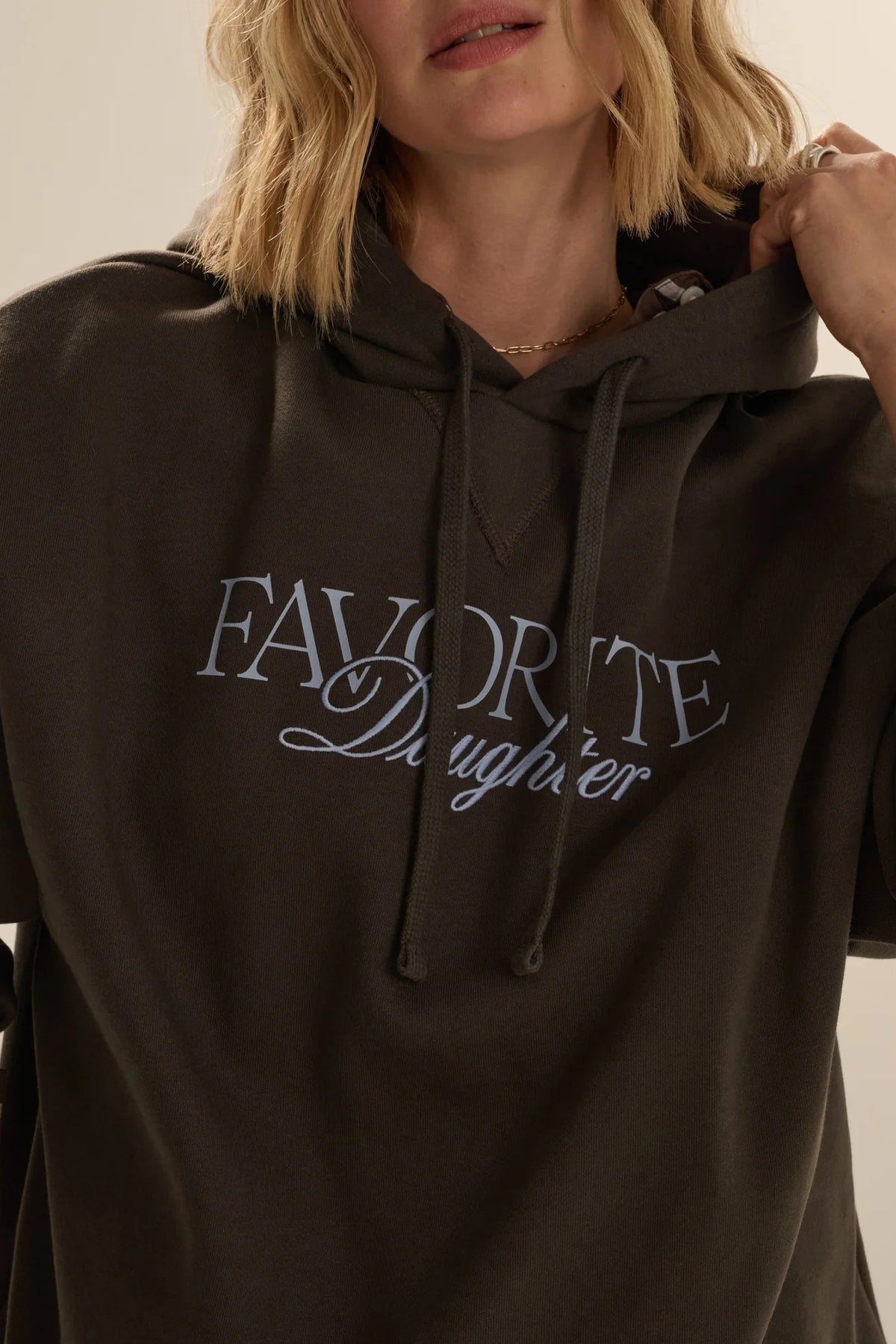 favorite daughter the embroidery ritzy hoodie espresso sea blue