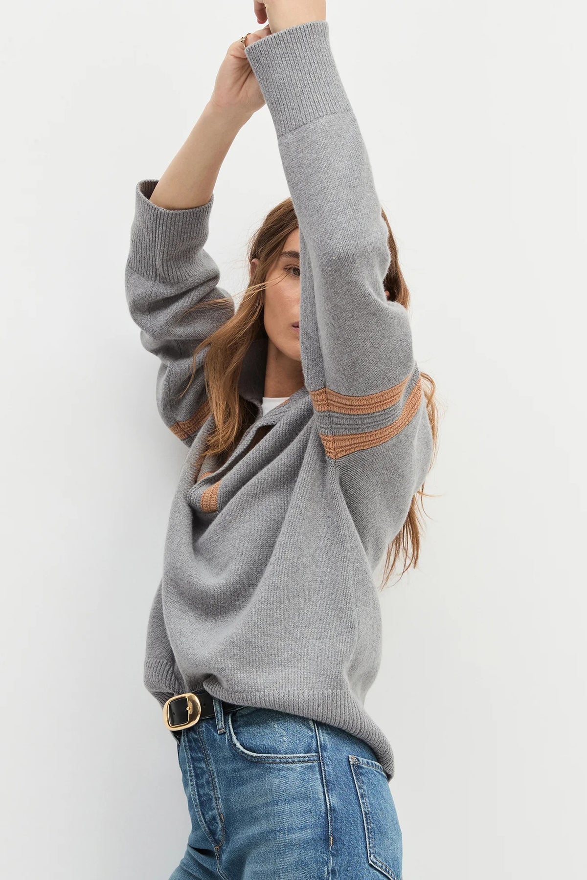 favorite daughter the grace sweater grey combo