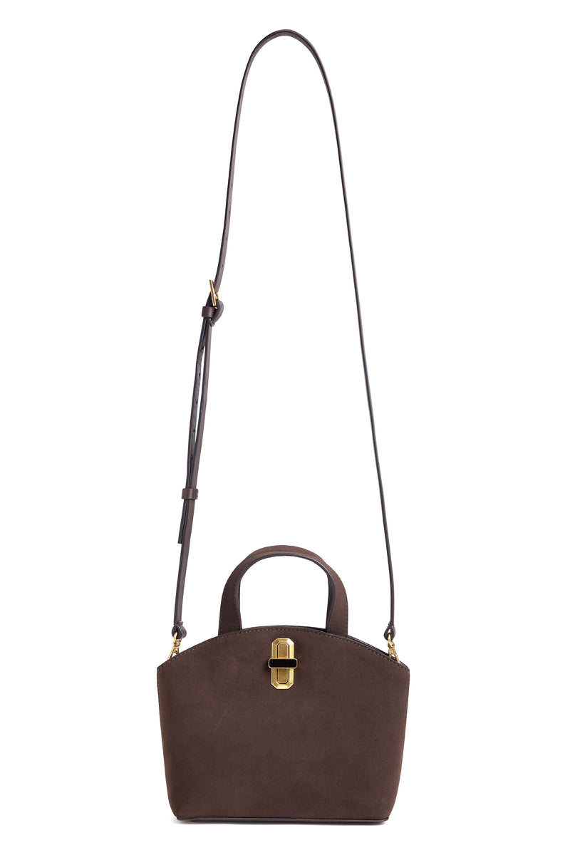favorite daughter the heirloom mini tote chocolate suede