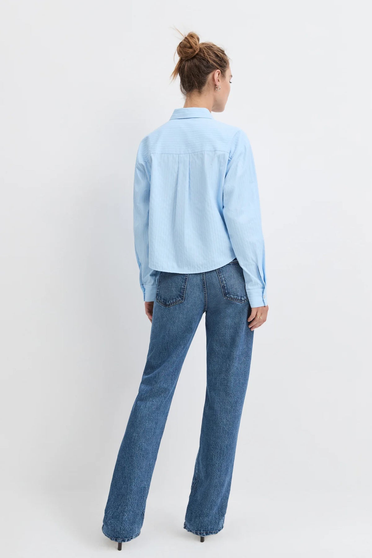 favorite daughter the jenni top light blue stripe