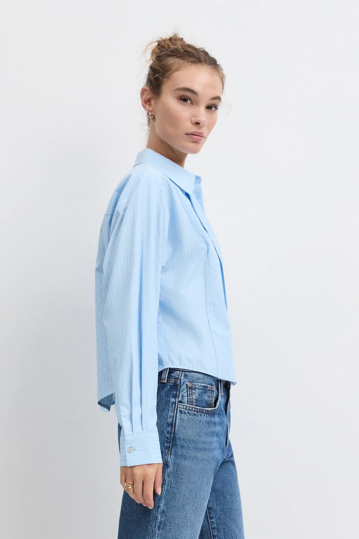 favorite daughter the jenni top light blue stripe