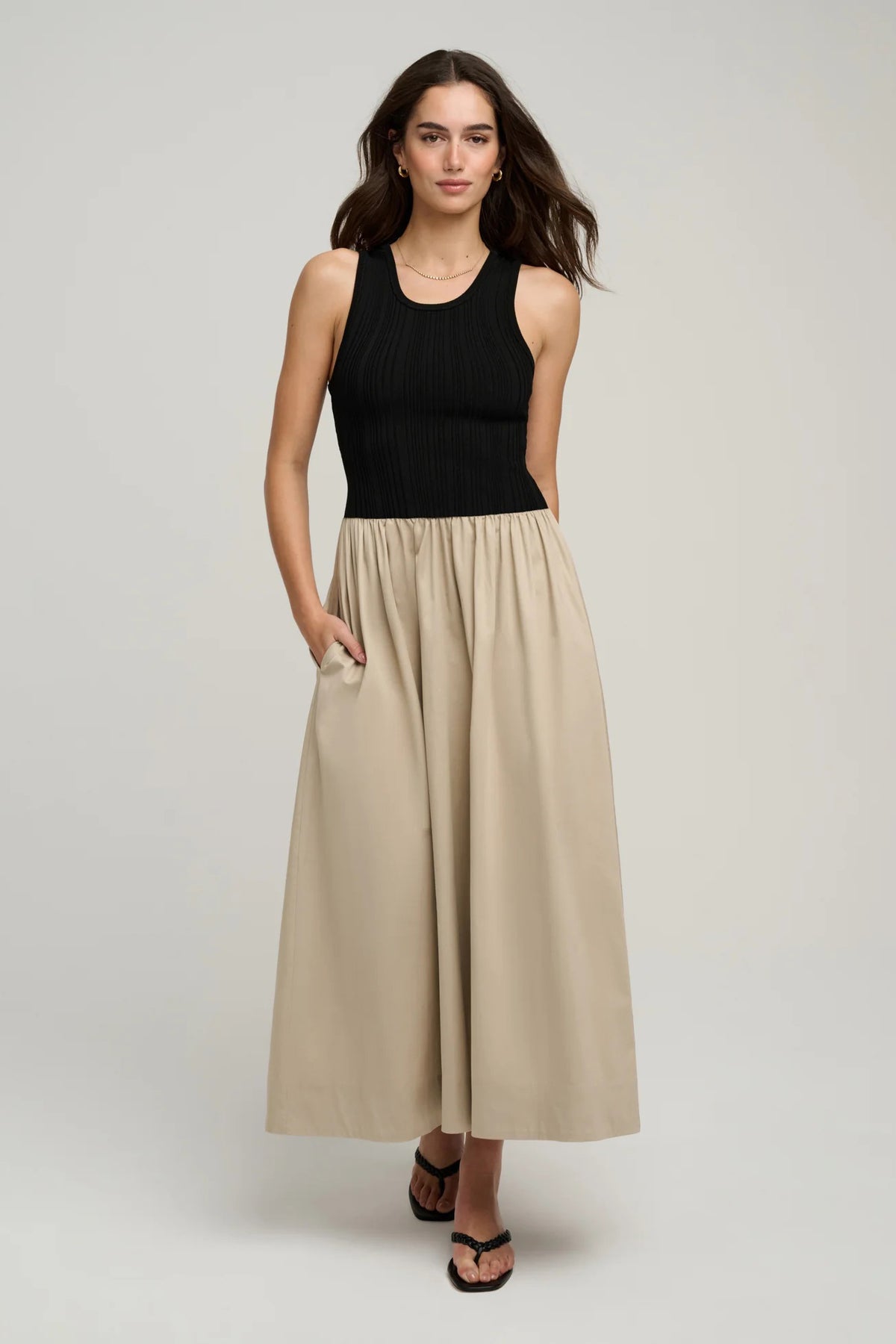 favorite daughter the lennon dress black khaki