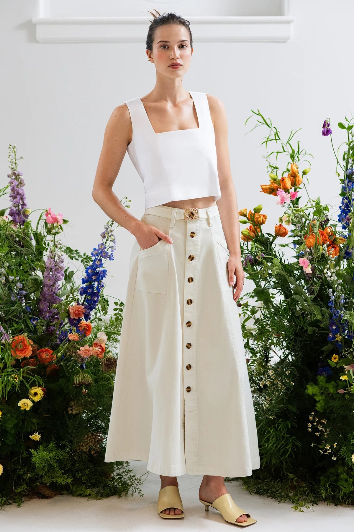 favorite daughter the lila skirt gardenia