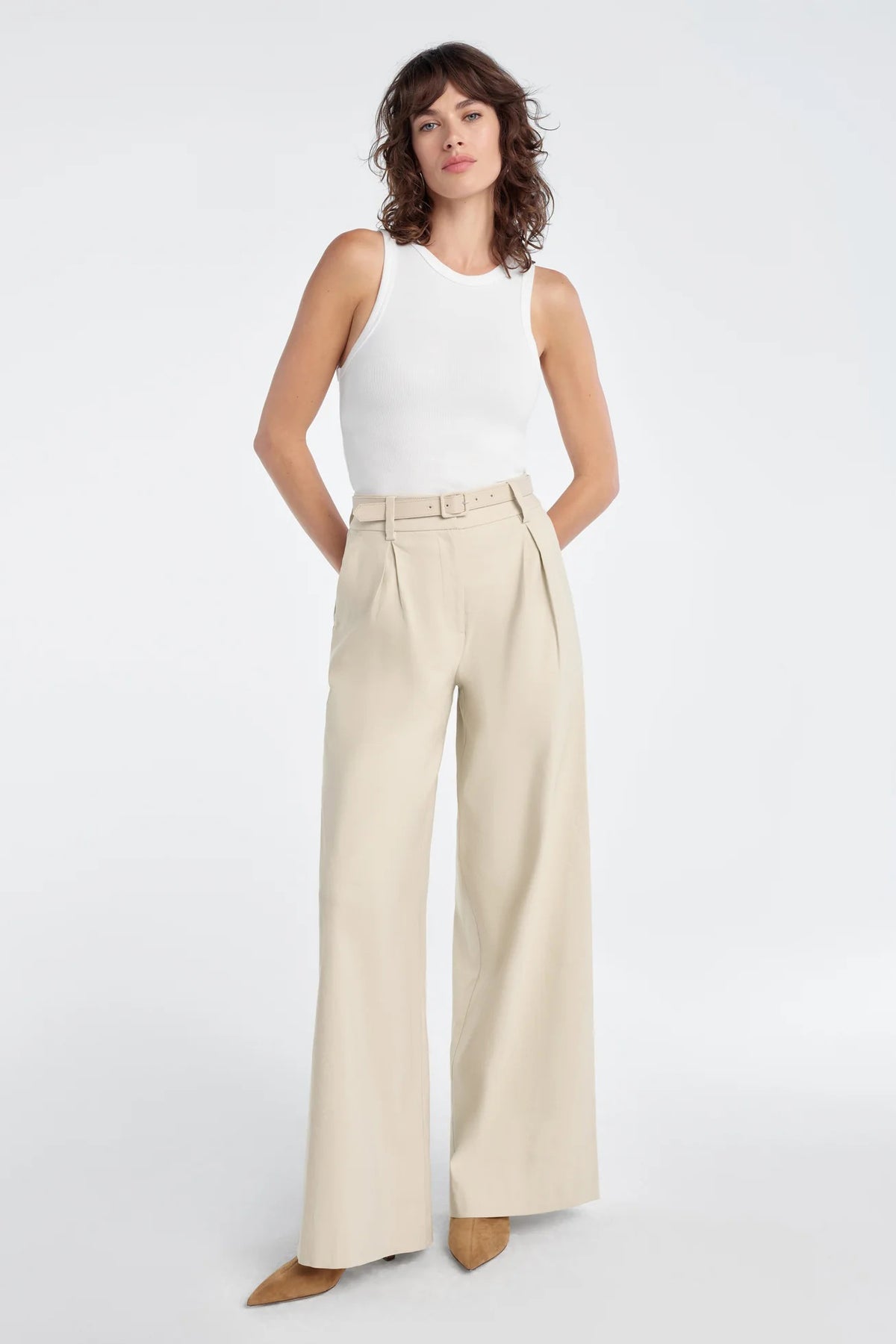 favorite daughter the miranda linen pant khaki
