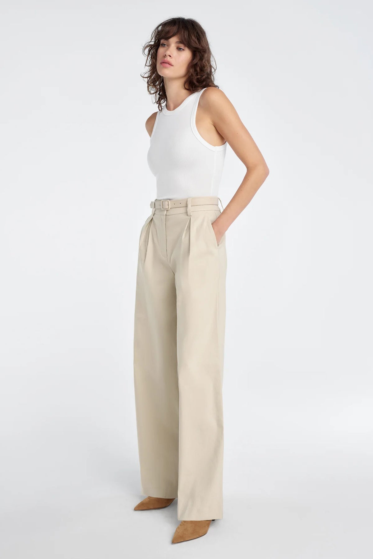 favorite daughter the miranda linen pant khaki