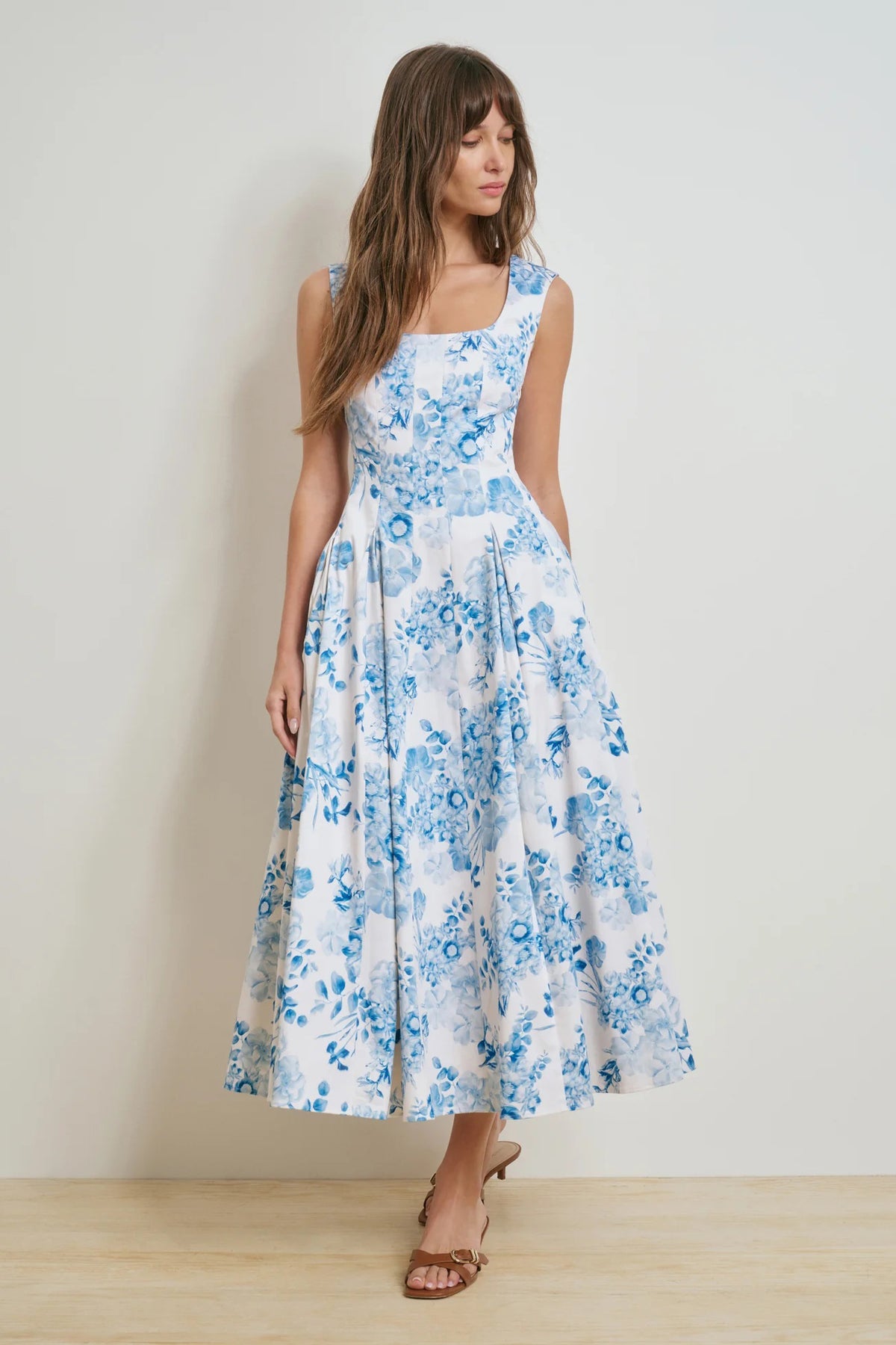 favorite daughter the muse dress blue and white floral