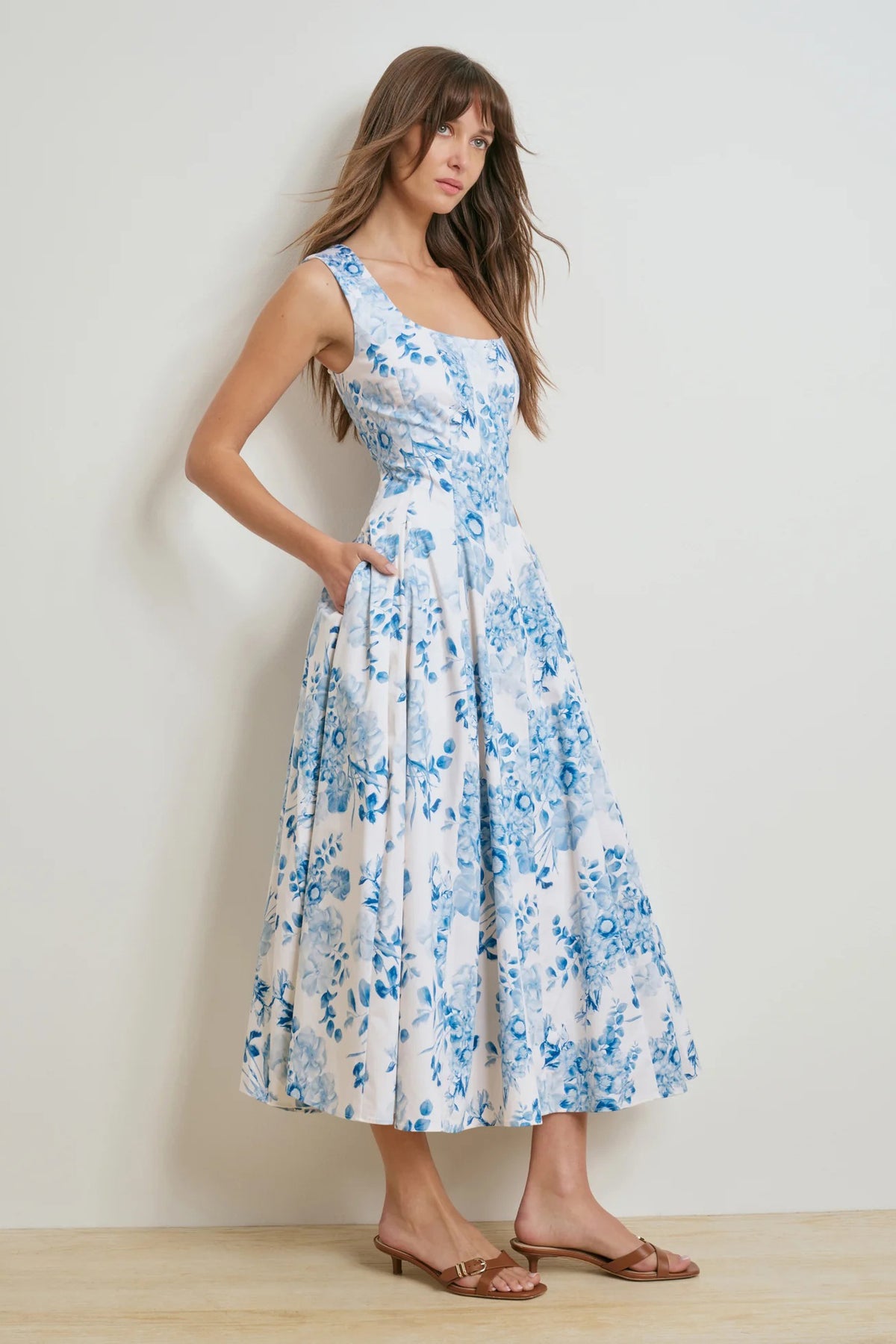 favorite daughter the muse dress blue and white floral