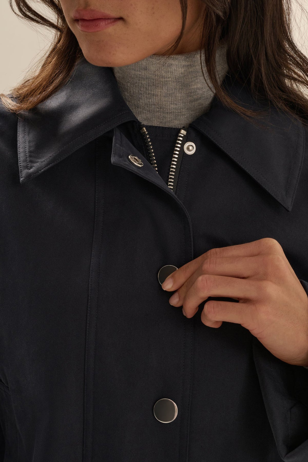 favorite daughter the rue cropped trench navy