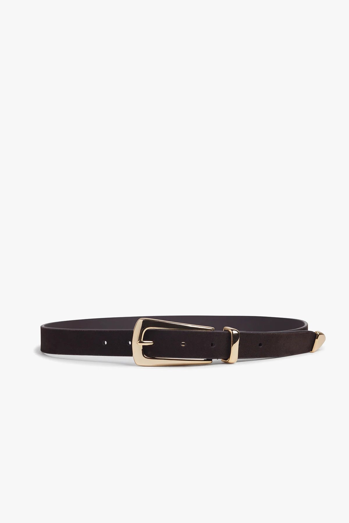 favorite daughter the suede statement belt chocolate gold