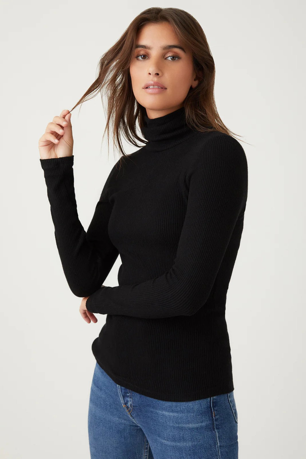 fifteen twenty long sleeve turtleneck black