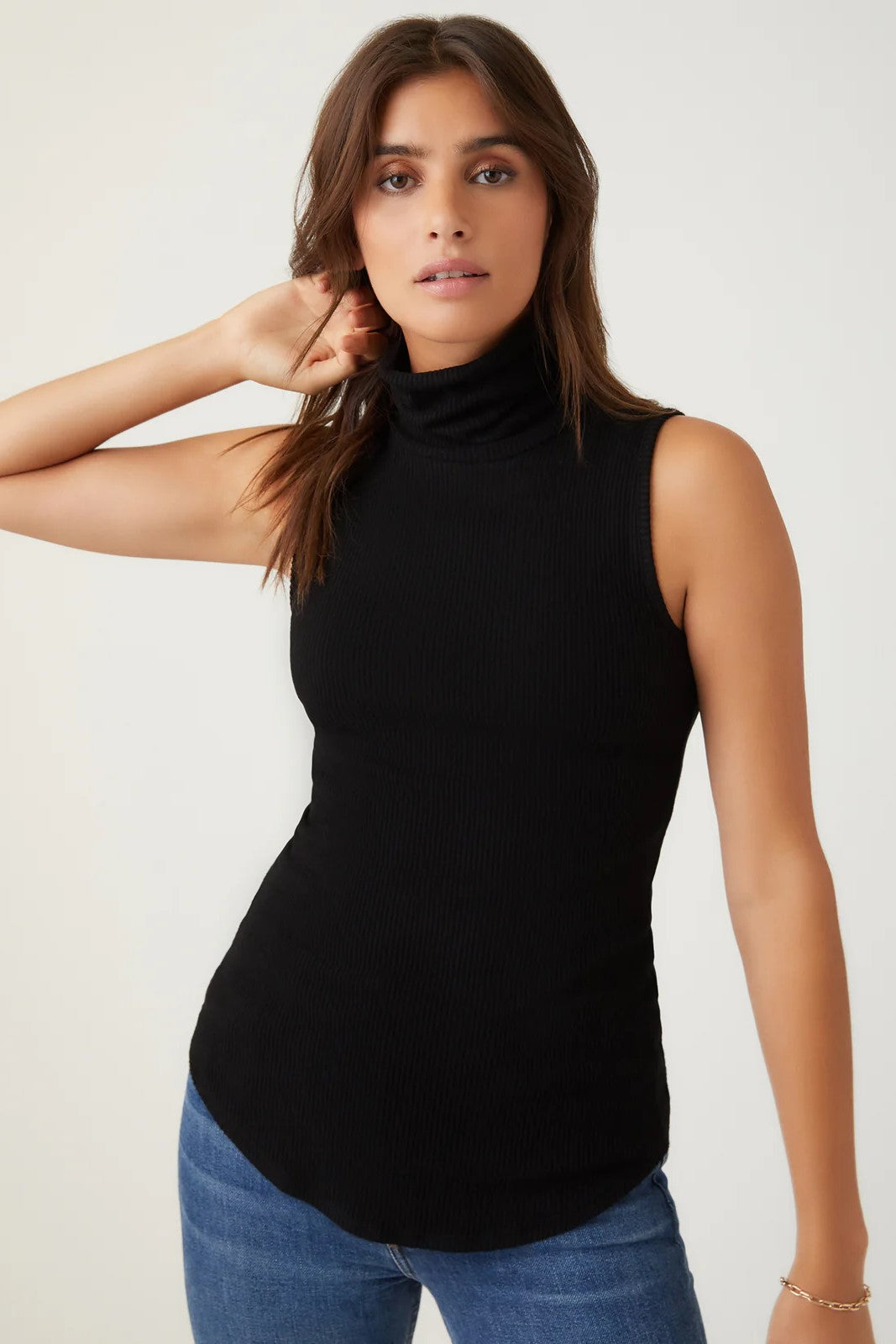 fifteen twenty sleeveless turtleneck black