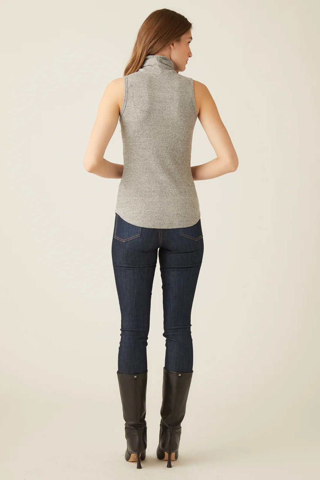 fifteen twenty sleeveless turtleneck grey