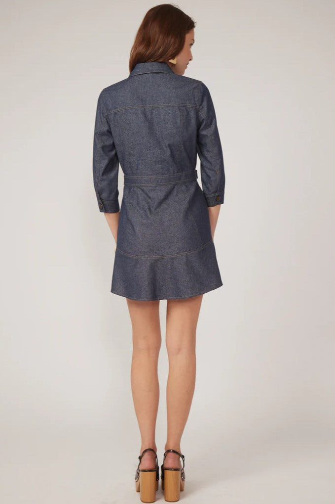 gilner farrar livia dress denim blue 