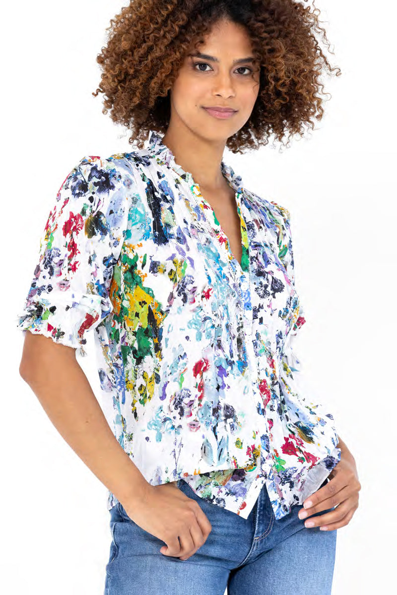 go silk go darcy shirt rainy day floral