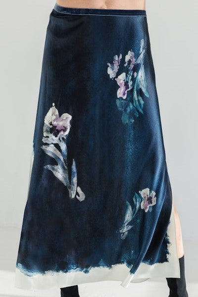 go silk go flirty skirt shadow dye floral