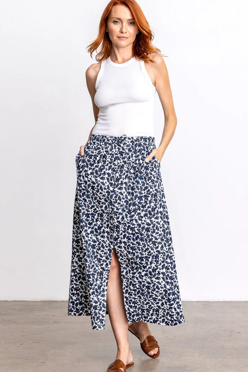 go silk go full swing skirt cotton upsy-daisies print