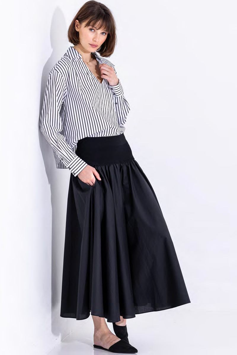 go silk go in on the yoke skirt black
