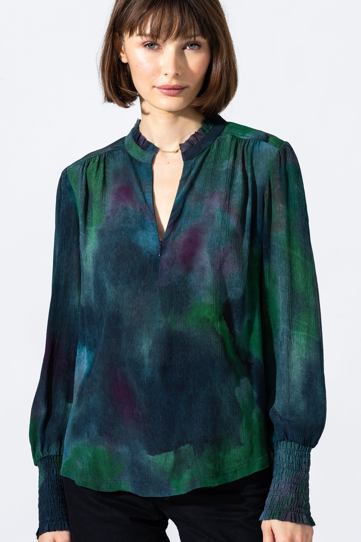 go silk go soft spoken blouse coastal lagoon