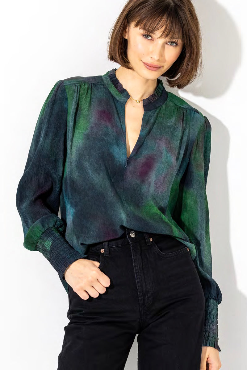 go silk go soft spoken blouse coastal lagoon