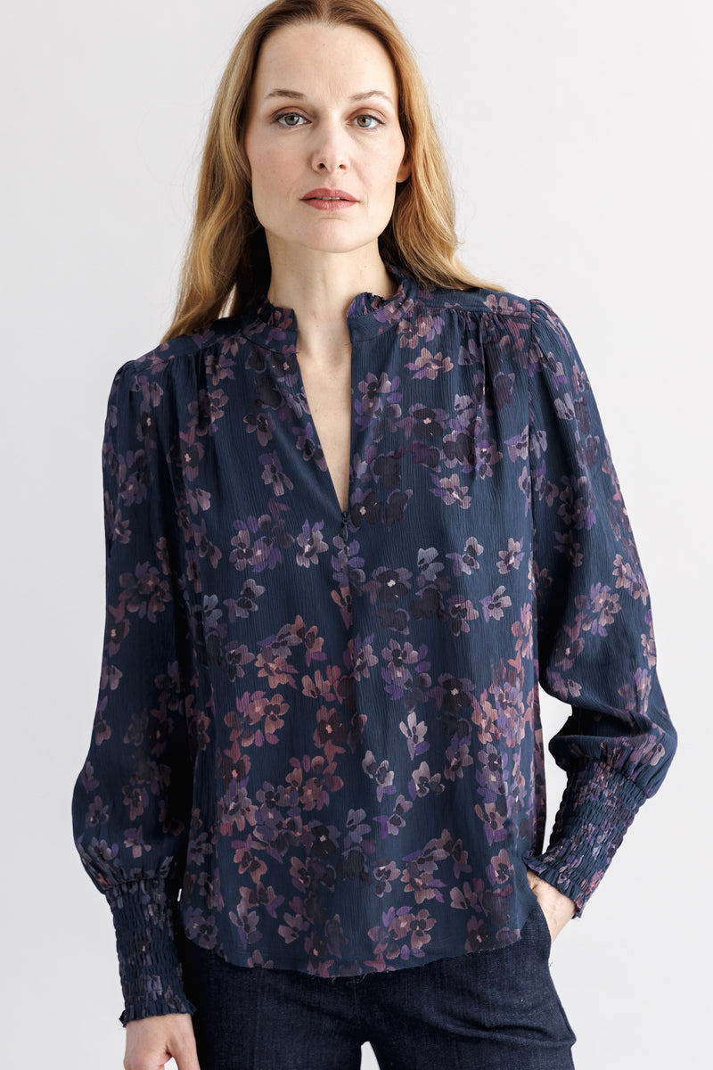 go silk go soft spoken blouse forget me not