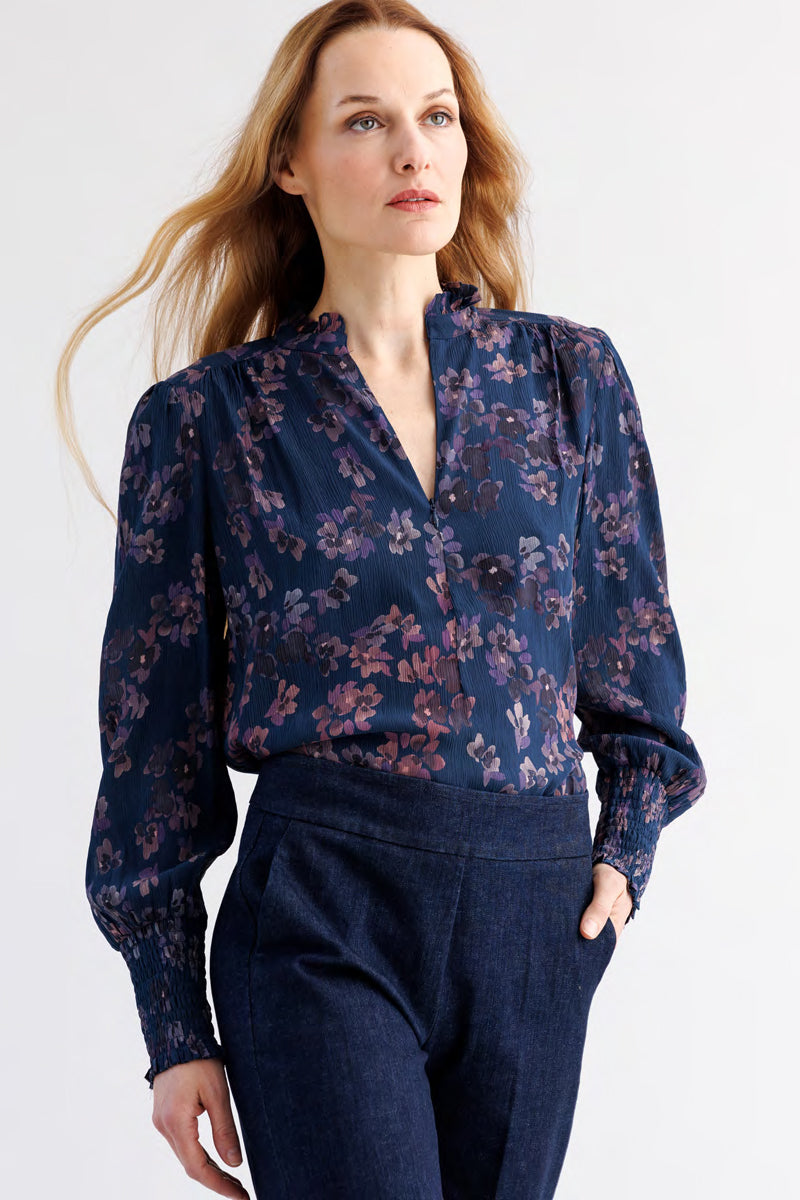 go silk go soft spoken blouse forget me not