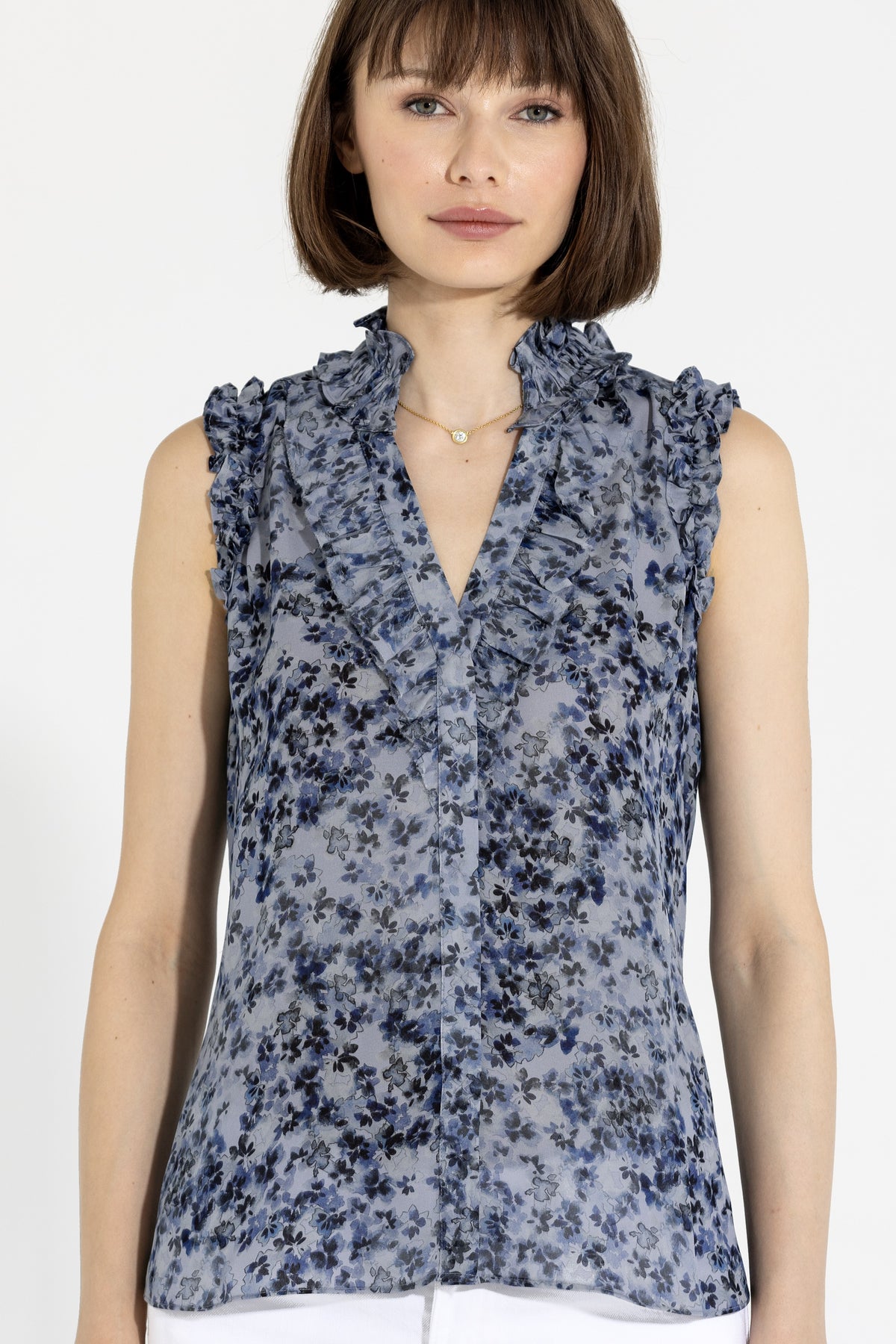 go silk go spring soiree blouse blue jean girl