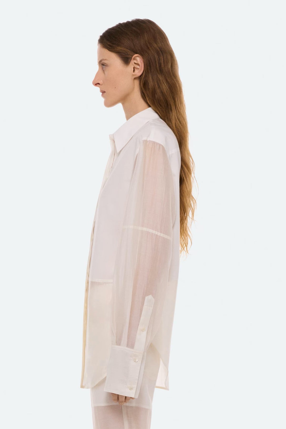 helmut lang airy long sleeve shirt white