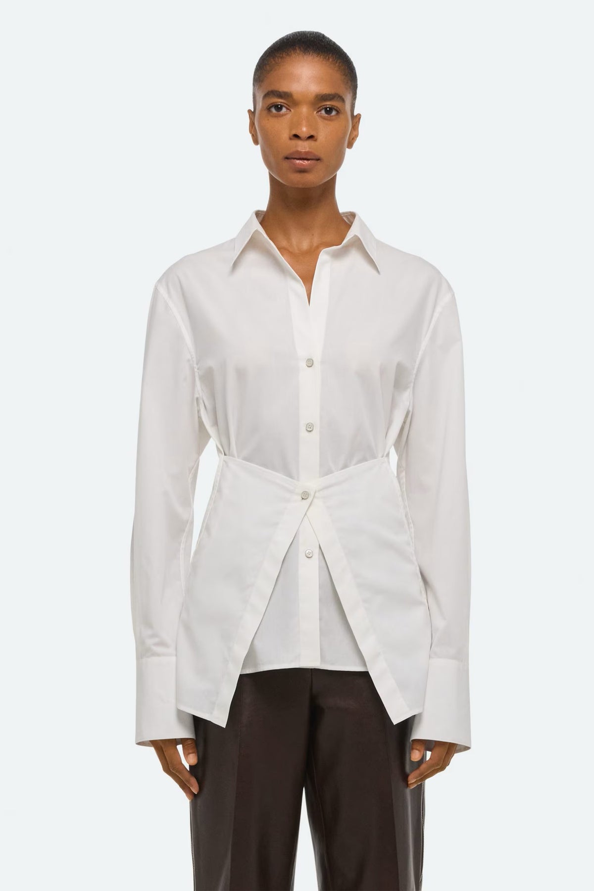 helmut lang apron shirt white